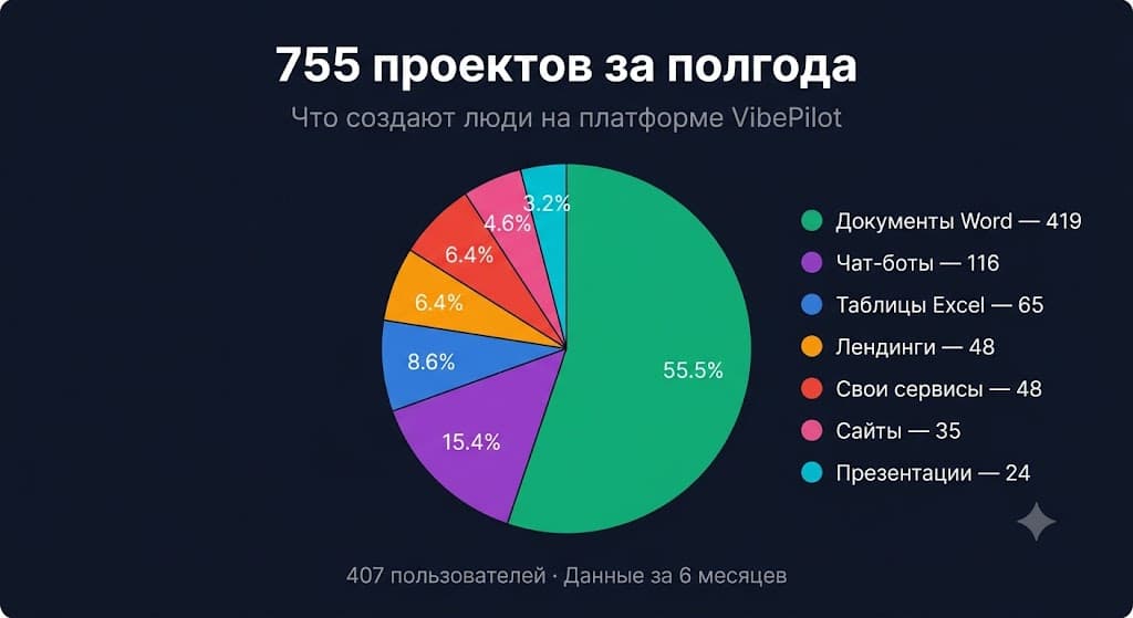 755 проектов за полгода: что люди на самом деле просят у искусственного интеллекта